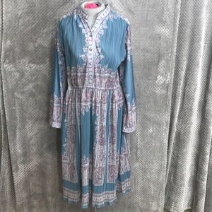 Hal Ferman retro pleated elastic waist dress